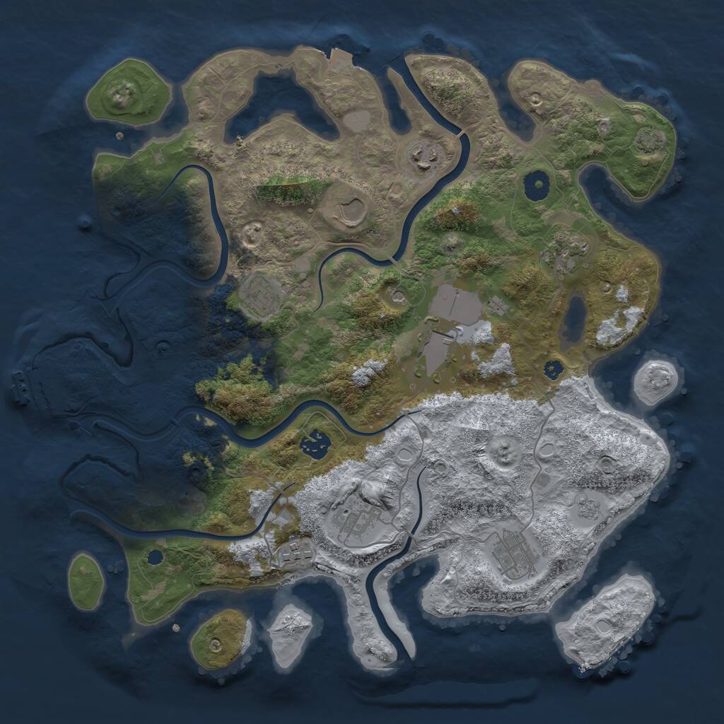 Rust Map: Procedural Map, Size: 3800, Seed: 246, 14 Monuments