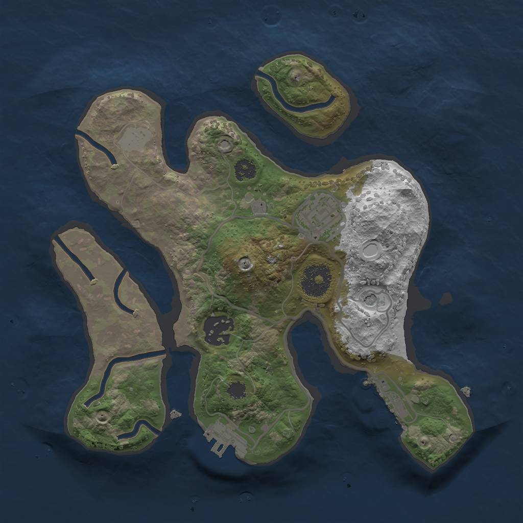 Rust Map: Procedural Map, Size: 2500, Seed: 4334243, 10 Monuments