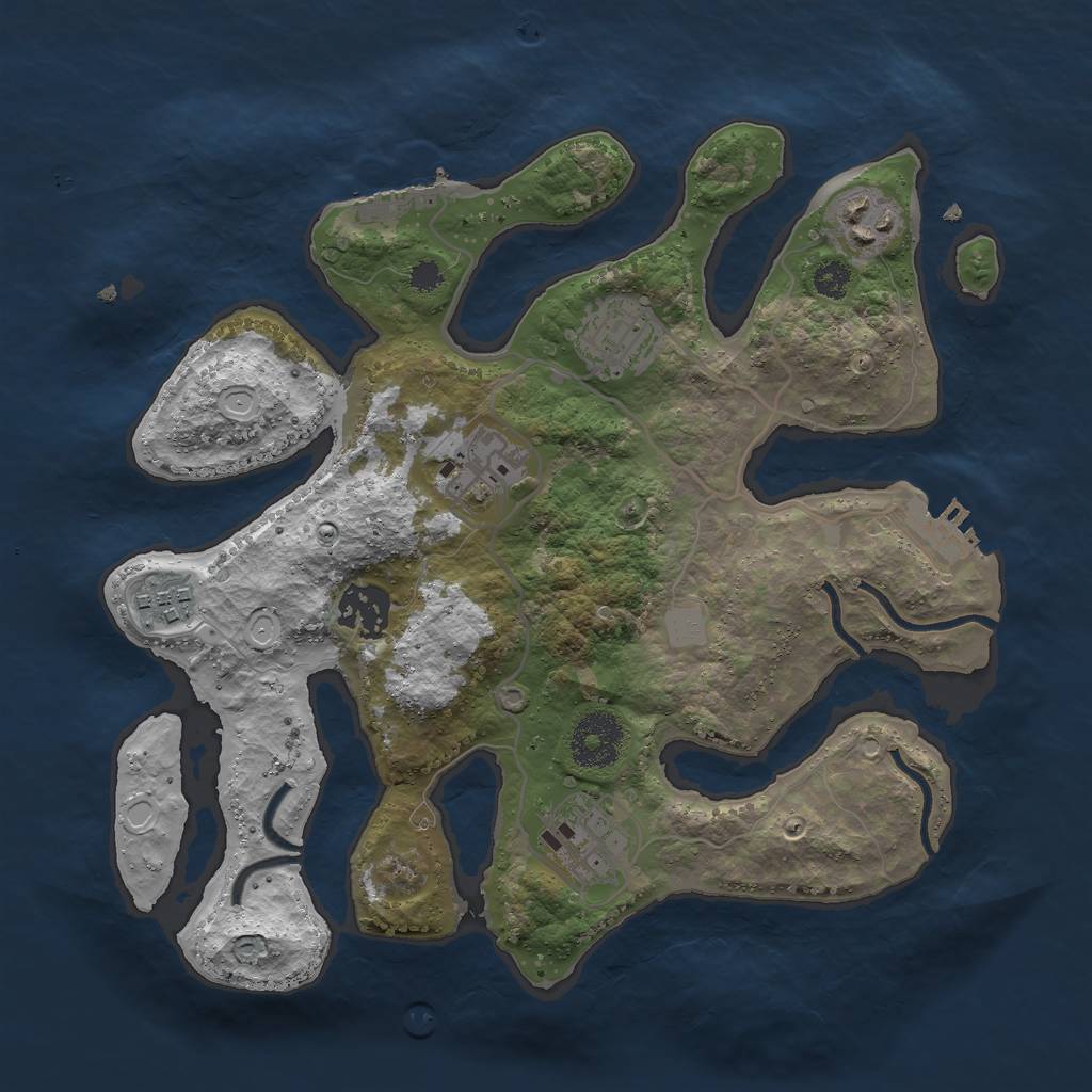 Rust Map: Procedural Map, Size: 3000, Seed: 4552985, 13 Monuments
