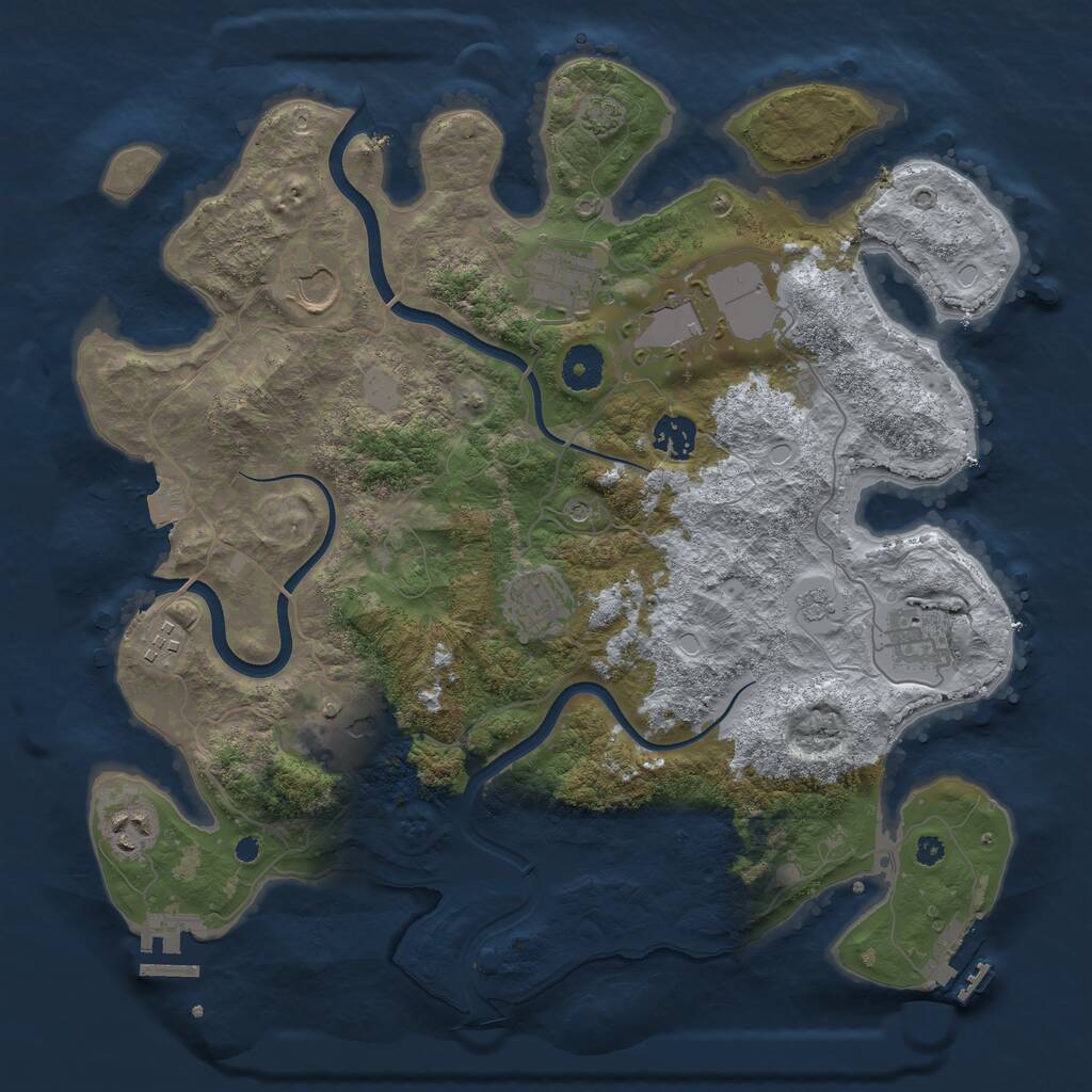 Rust Map: Procedural Map, Size: 3700, Seed: 55413019, 15 Monuments