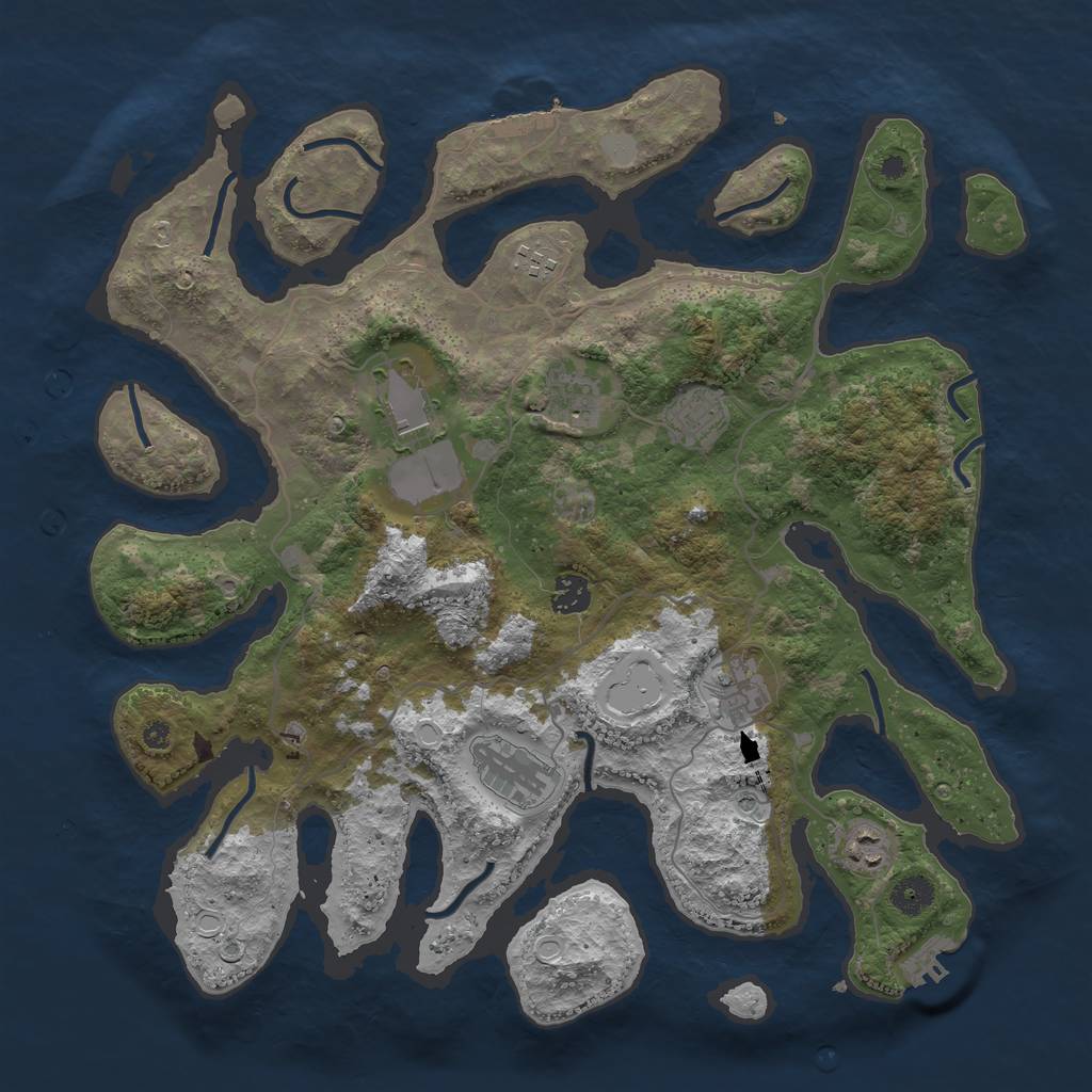 Rust Map: Procedural Map, Size: 4000, Seed: 984436734, 16 Monuments