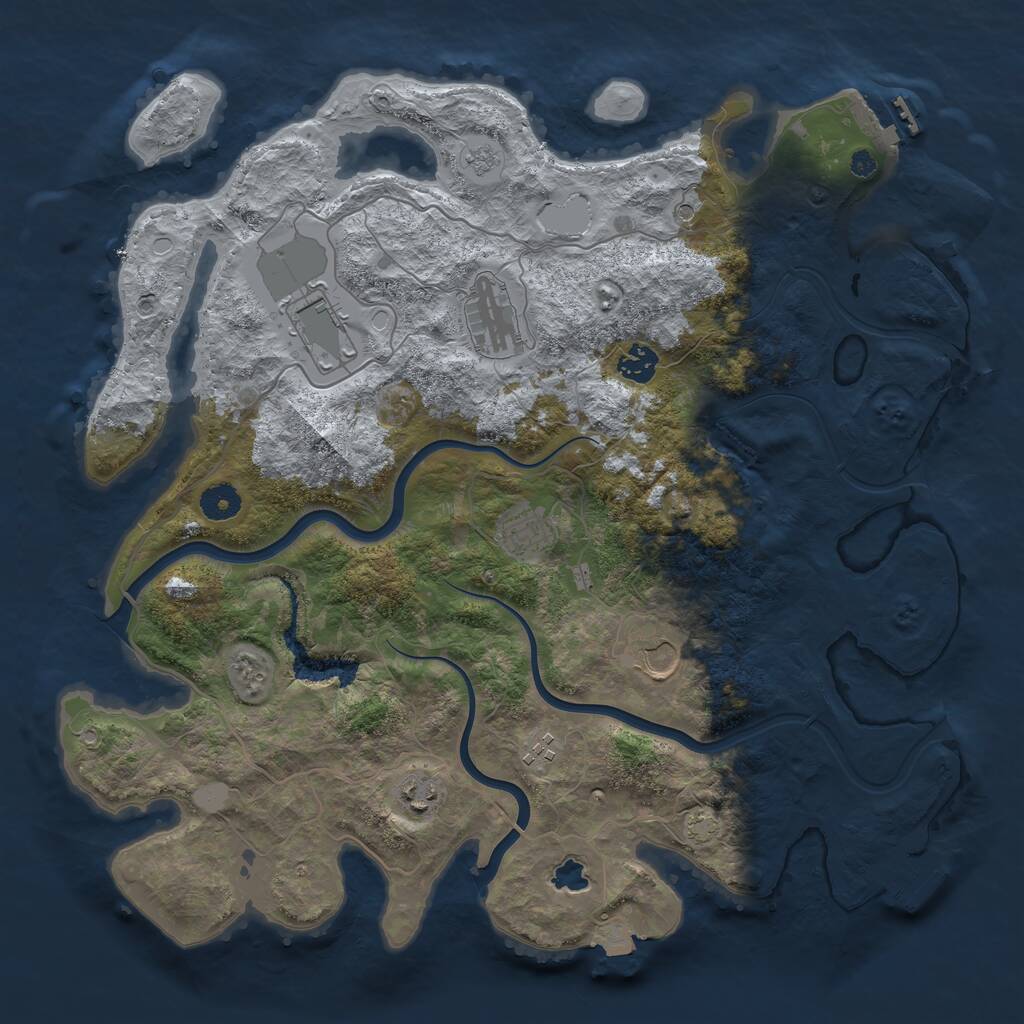 Rust Map: Procedural Map, Size: 4000, Seed: 243095772, 13 Monuments
