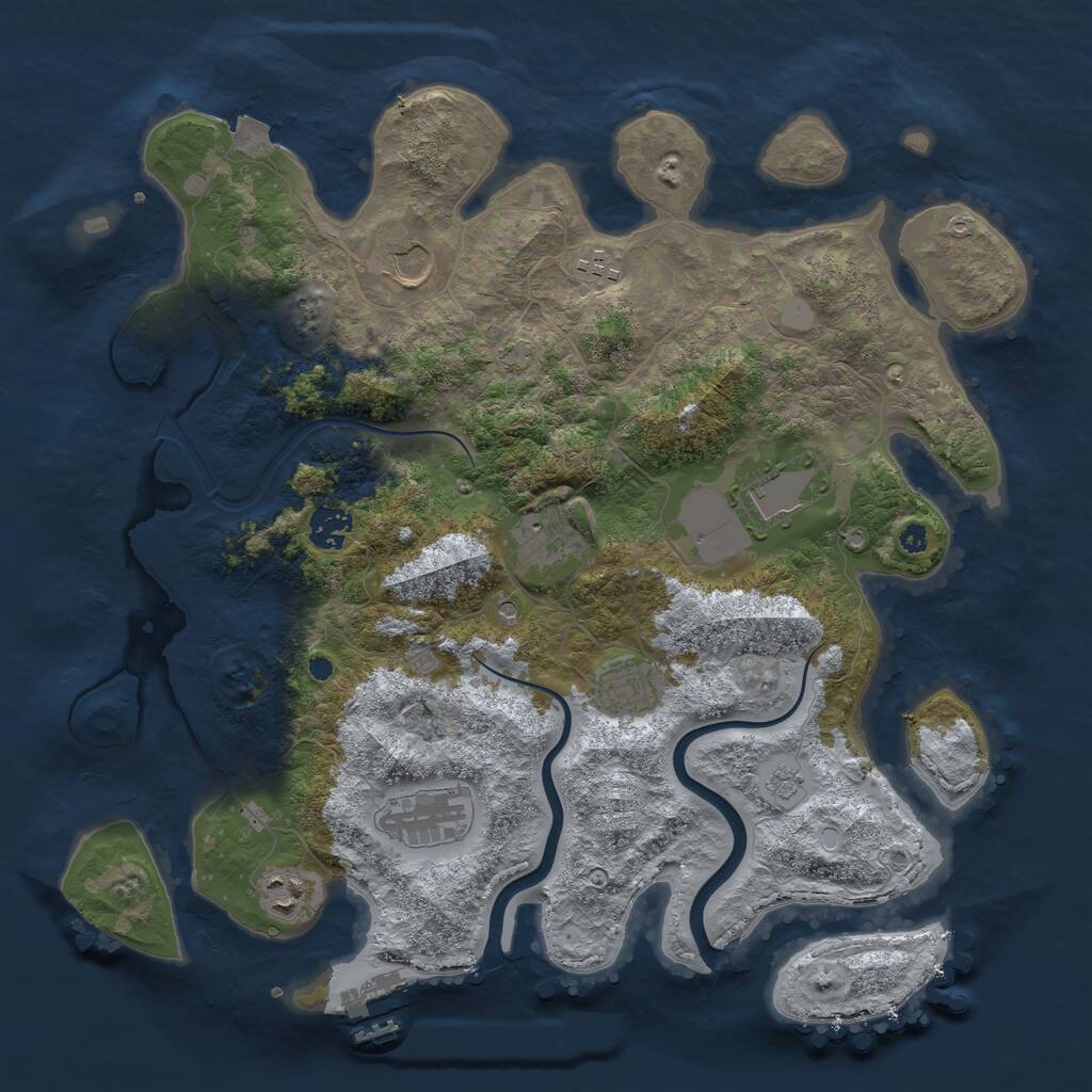 Rust Map: Procedural Map, Size: 3800, Seed: 1435764954, 13 Monuments