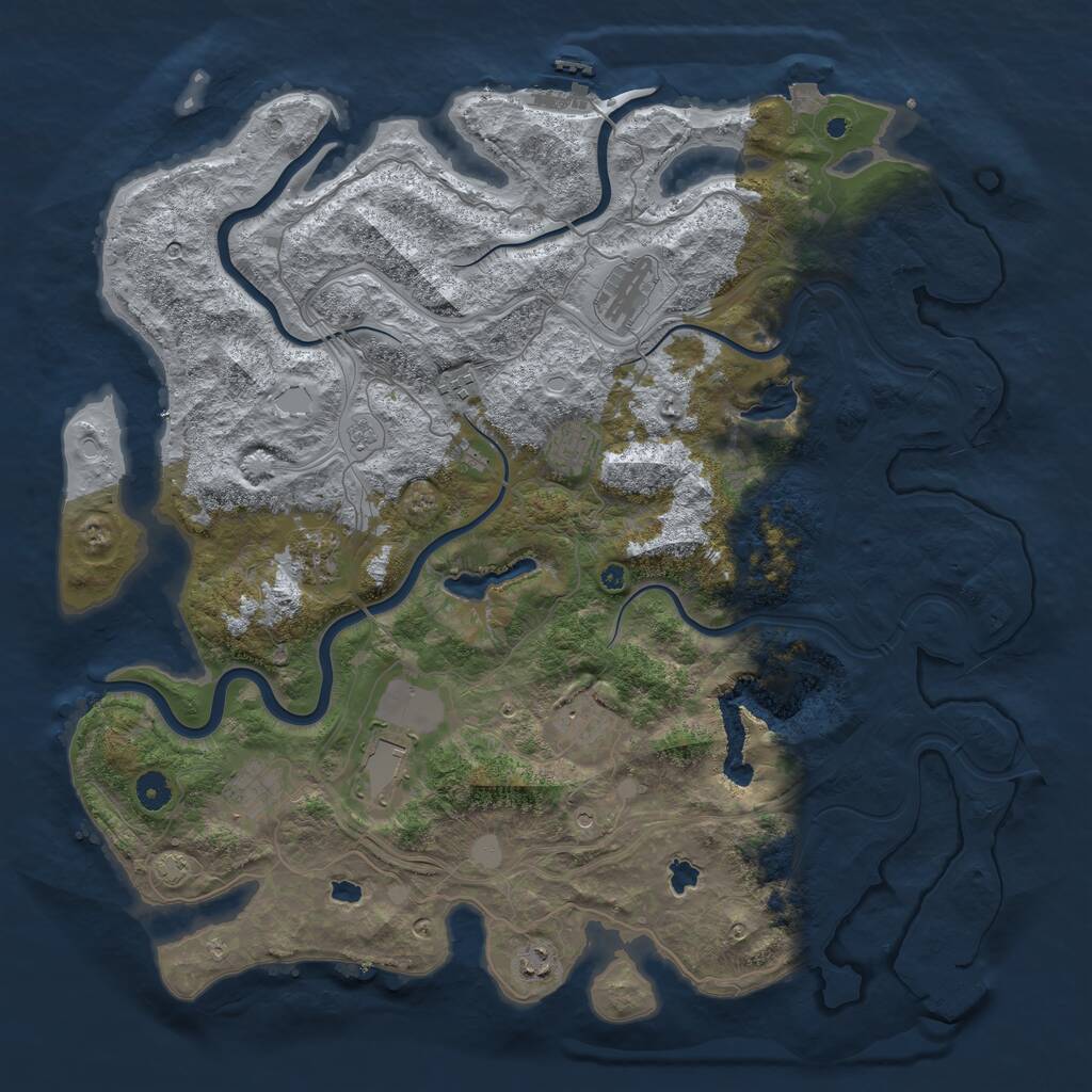 Rust Map: Procedural Map, Size: 4500, Seed: 1596764771, 14 Monuments