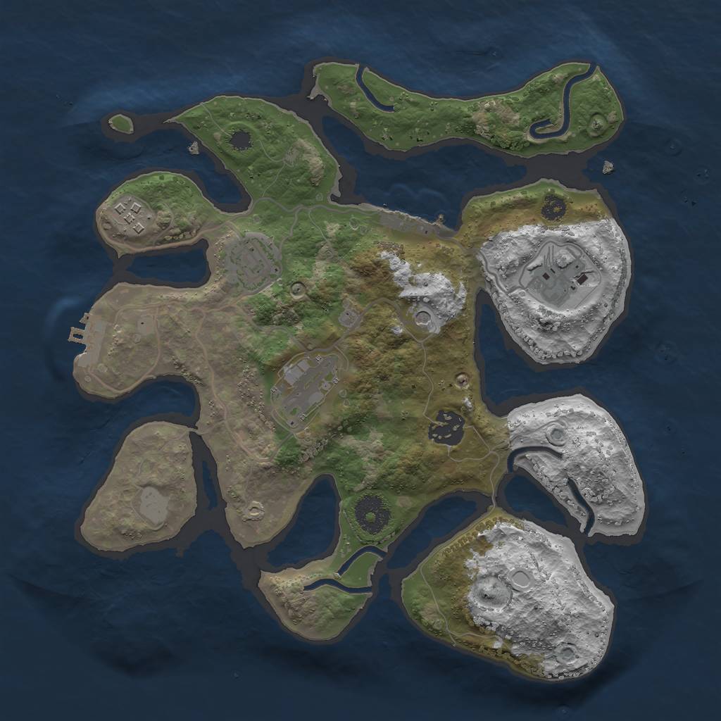 Rust Map: Procedural Map, Size: 3000, Seed: 416037491, 13 Monuments