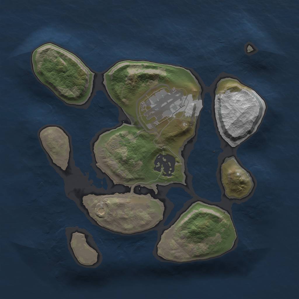 Rust Map: Barren, Size: 2000, Seed: 4546, 4 Monuments