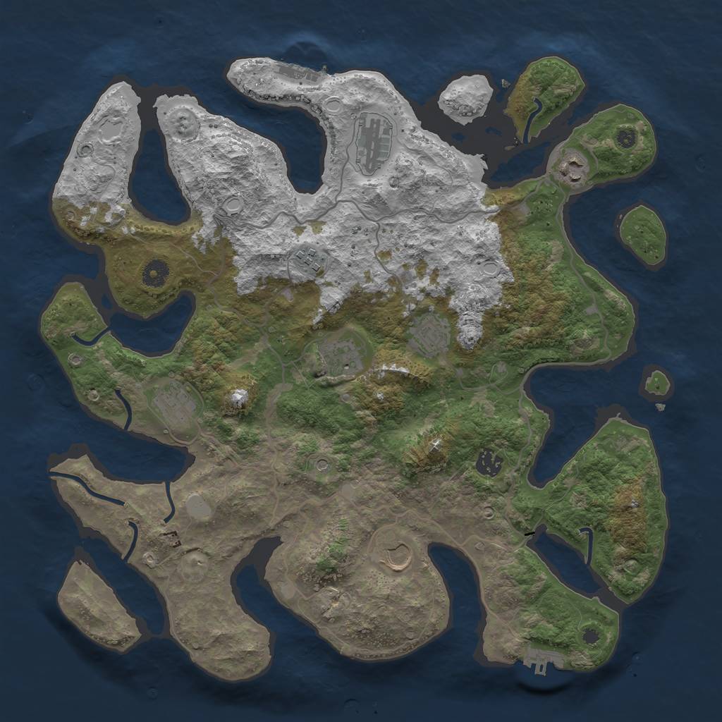 Rust Map: Procedural Map, Size: 4000, Seed: 1615193583, 16 Monuments