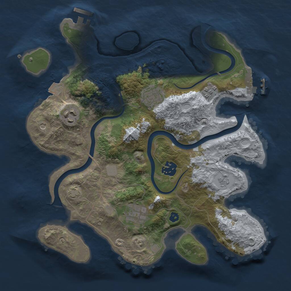 Rust Map: Procedural Map, Size: 3000, Seed: 12524, 11 Monuments