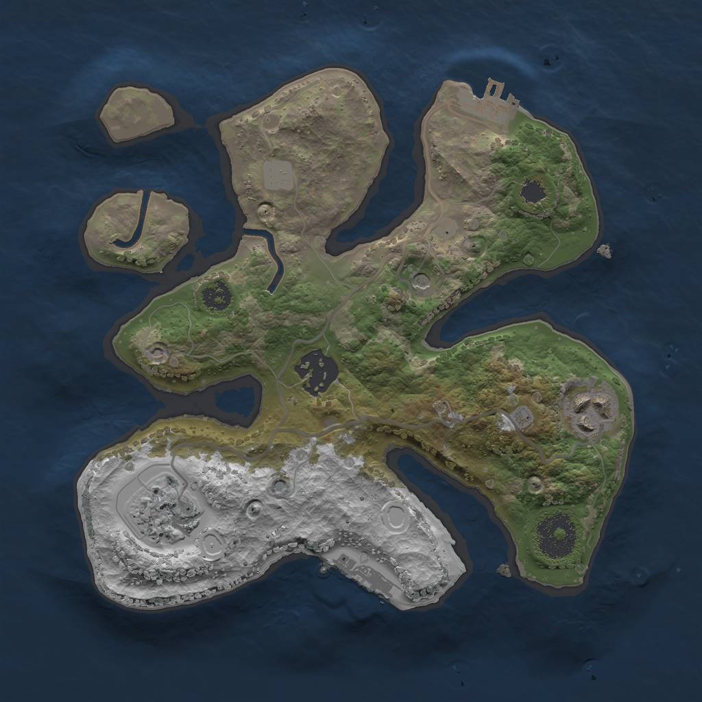 Rust Map: Procedural Map, Size: 2500, Seed: 31812060, 11 Monuments