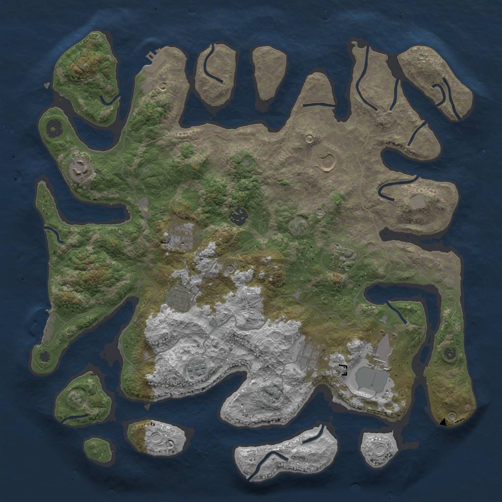 Rust Map: Procedural Map, Size: 4250, Seed: 1027763797, 17 Monuments