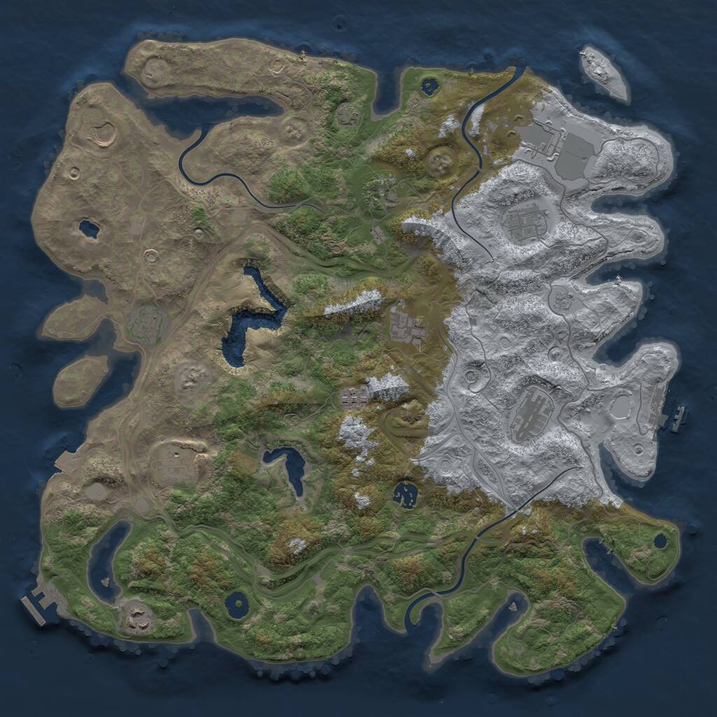 Rust Map: Procedural Map, Size: 4300, Seed: 1415050255, 17 Monuments