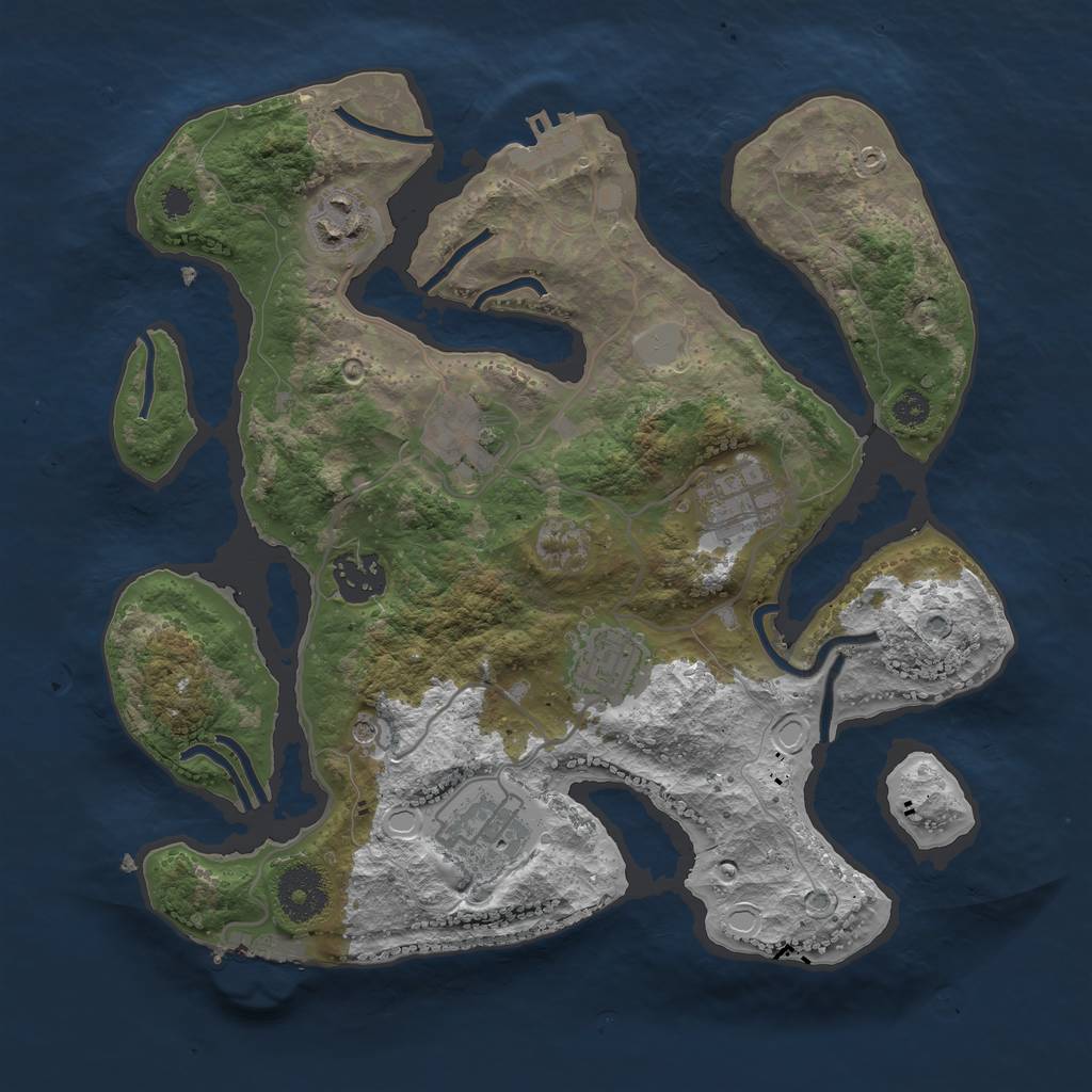 Rust Map: Procedural Map, Size: 3100, Seed: 7060, 14 Monuments