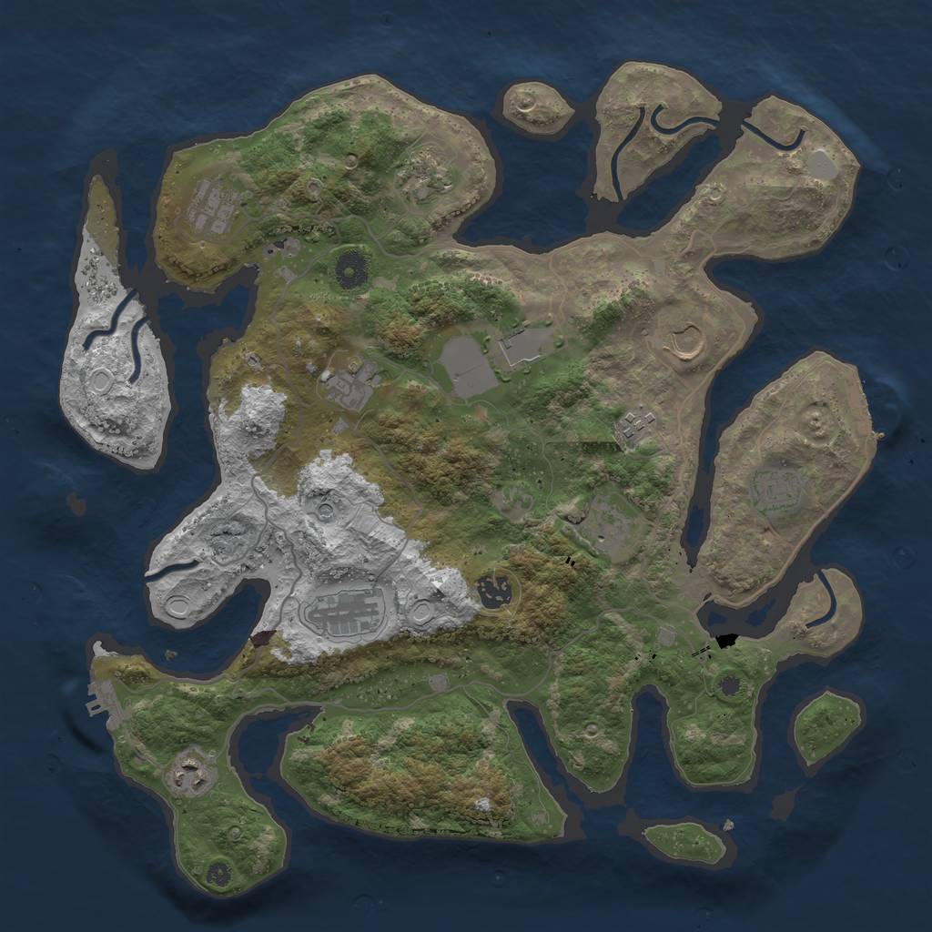Rust Map: Procedural Map, Size: 4000, Seed: 346568994, 19 Monuments