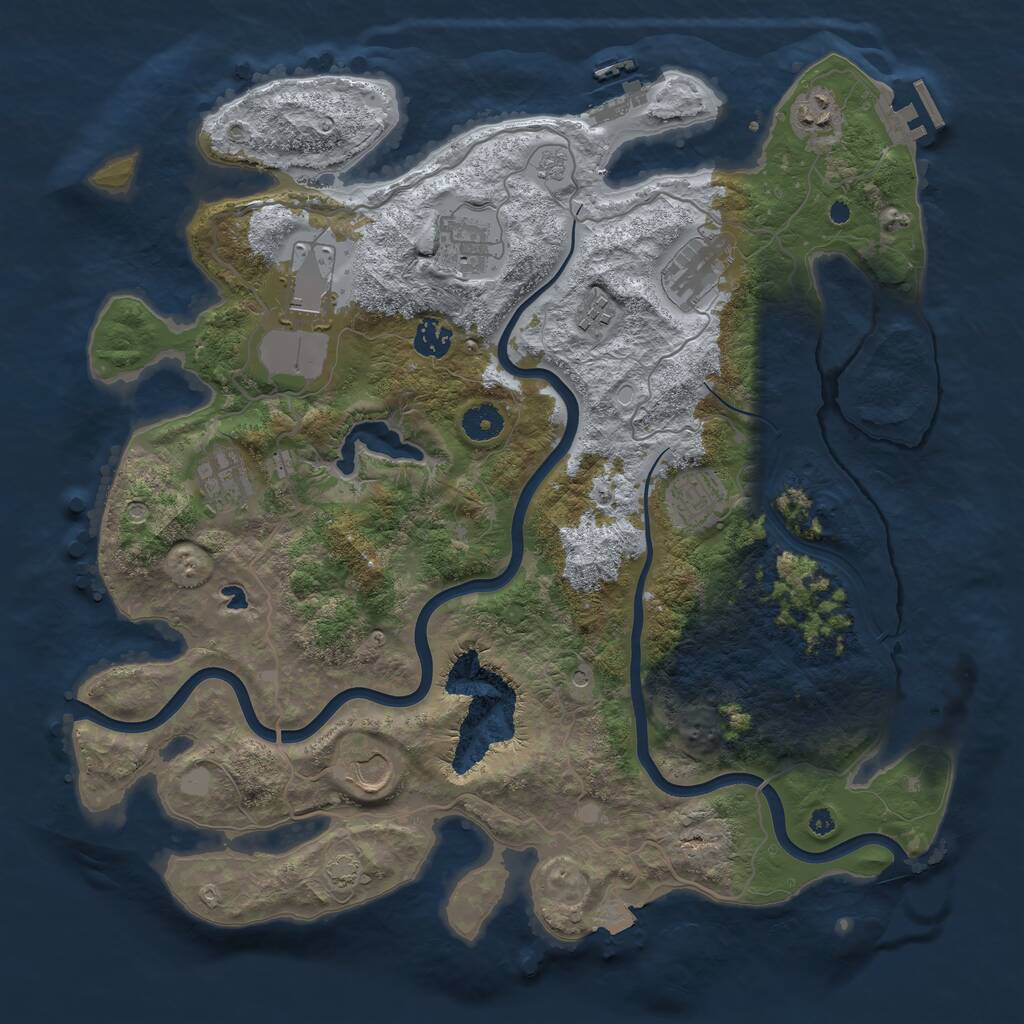 Rust Map: Procedural Map, Size: 4000, Seed: 5063, 15 Monuments