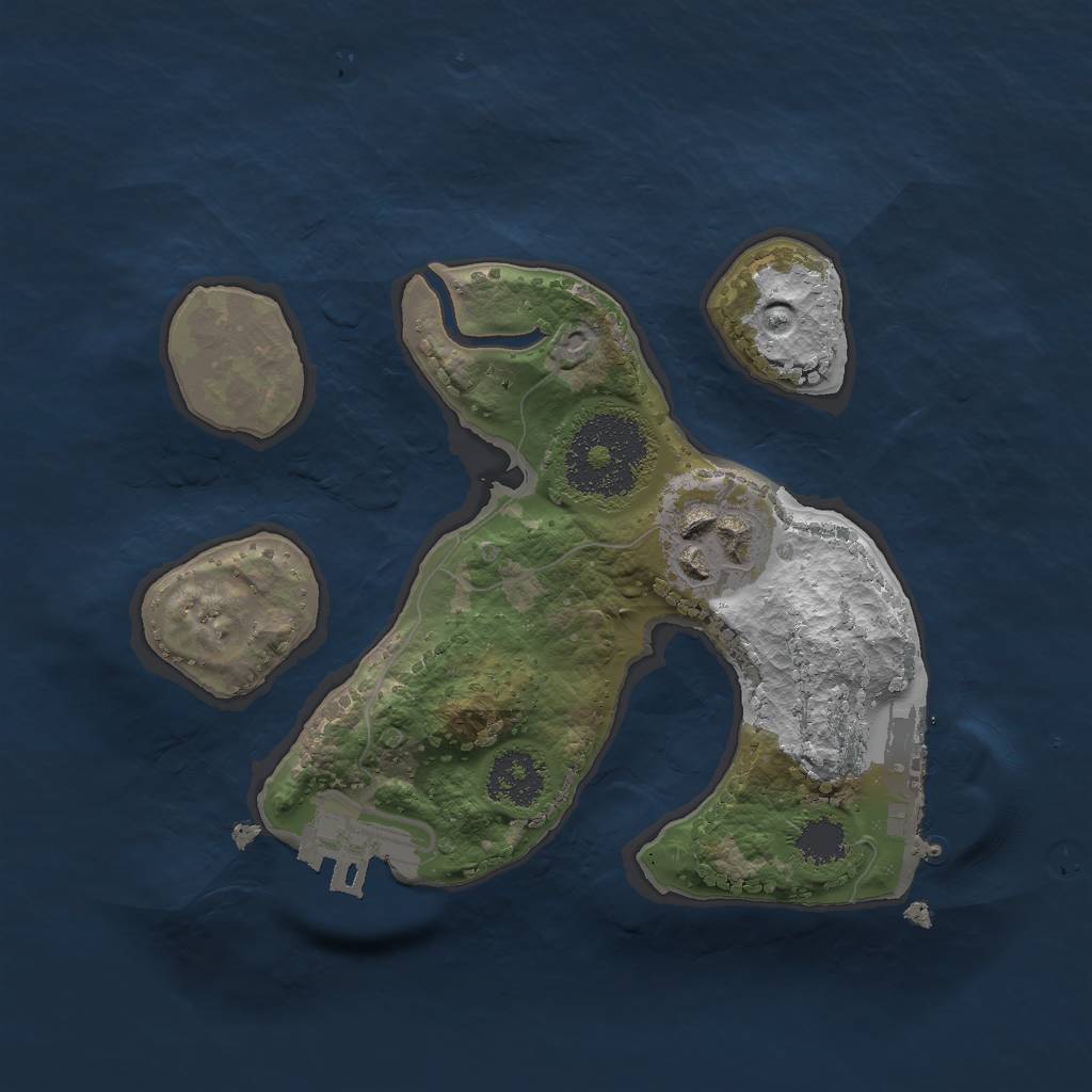 Rust Map: Procedural Map, Size: 2000, Seed: 1925238399, 8 Monuments