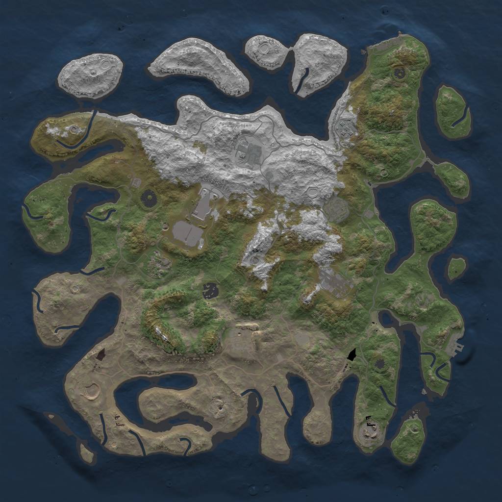 Rust Map: Procedural Map, Size: 4500, Seed: 57712, 18 Monuments