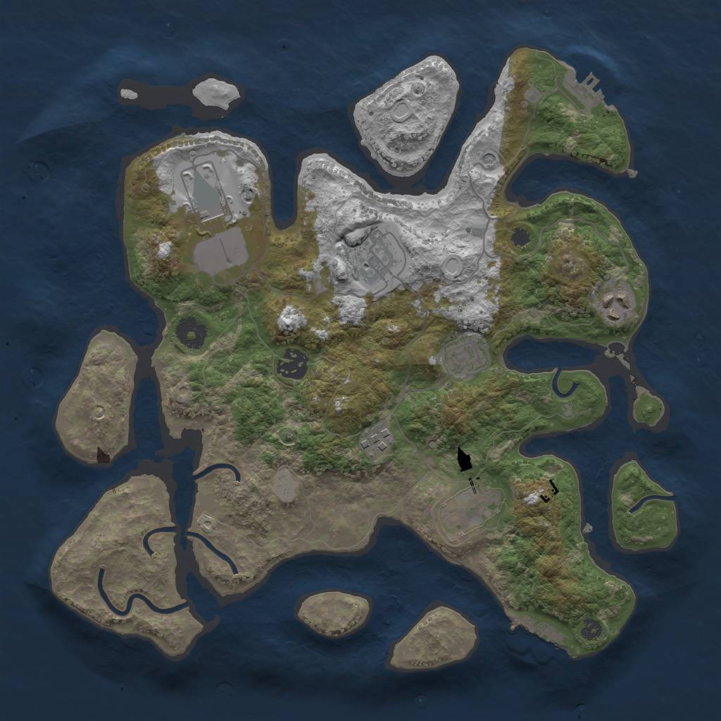 Rust Map: Procedural Map, Size: 3500, Seed: 1346852940, 15 Monuments