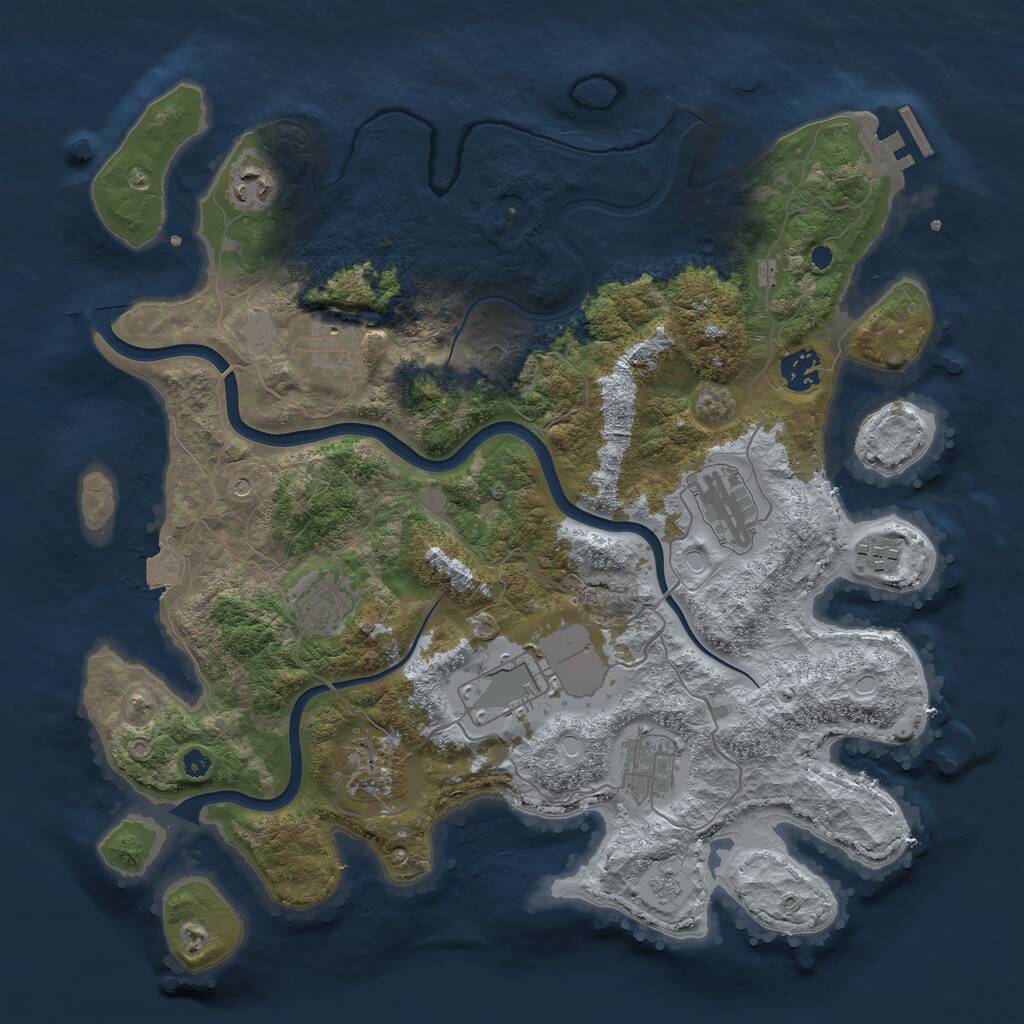 Rust Map: Procedural Map, Size: 3750, Seed: 960460956, 14 Monuments