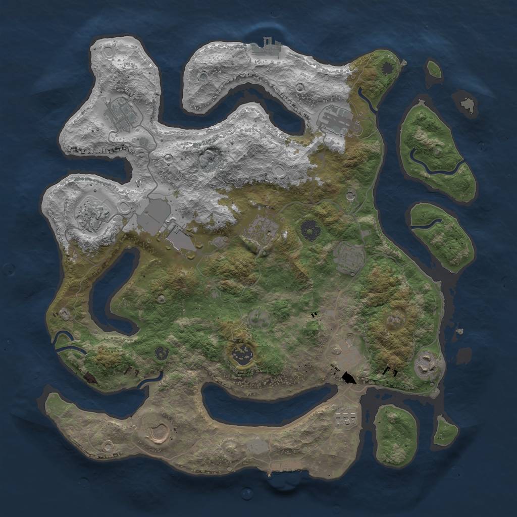 Rust Map: Procedural Map, Size: 3850, Seed: 1564942886, 19 Monuments