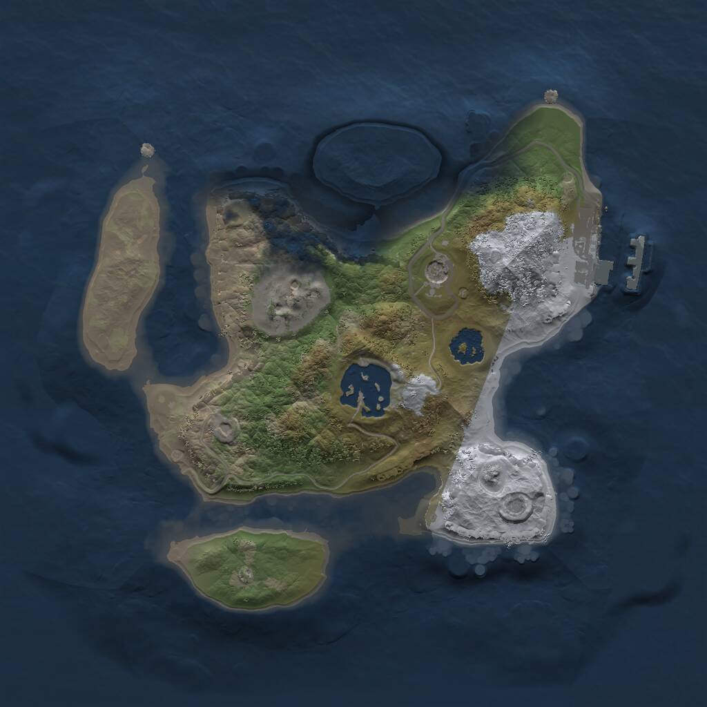 Rust Map: Procedural Map, Size: 2000, Seed: 663, 4 Monuments