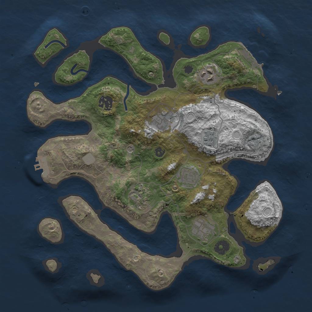Rust Map: Procedural Map, Size: 3200, Seed: 57894211, 15 Monuments