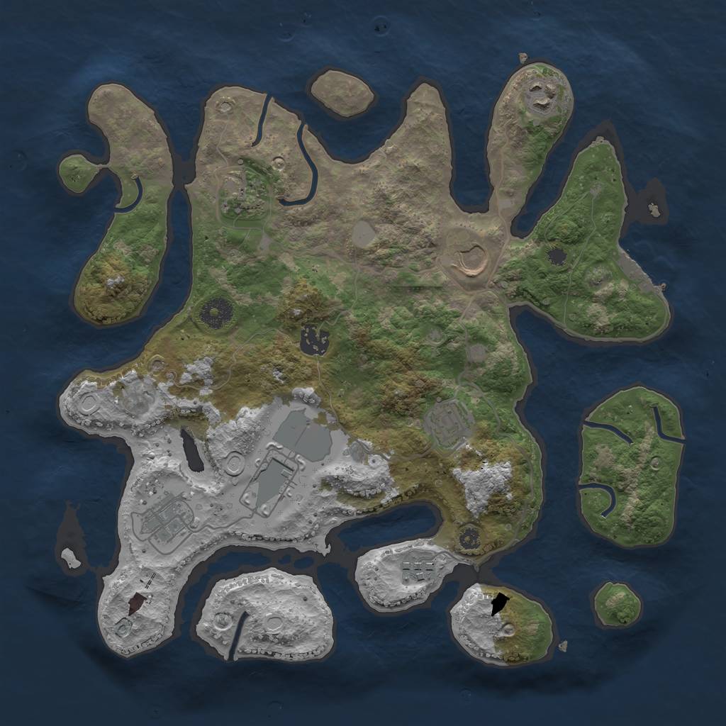 Rust Map: Procedural Map, Size: 3500, Seed: 586529, 14 Monuments
