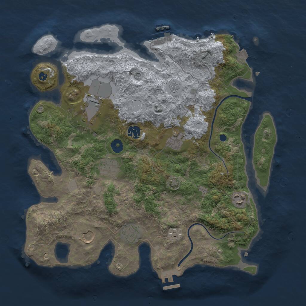 Rust Map: Procedural Map, Size: 3600, Seed: 1151203600, 14 Monuments