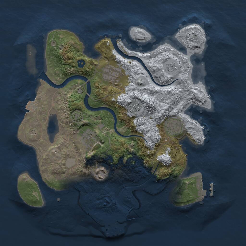 Rust Map: Procedural Map, Size: 3000, Seed: 29390463, 11 Monuments