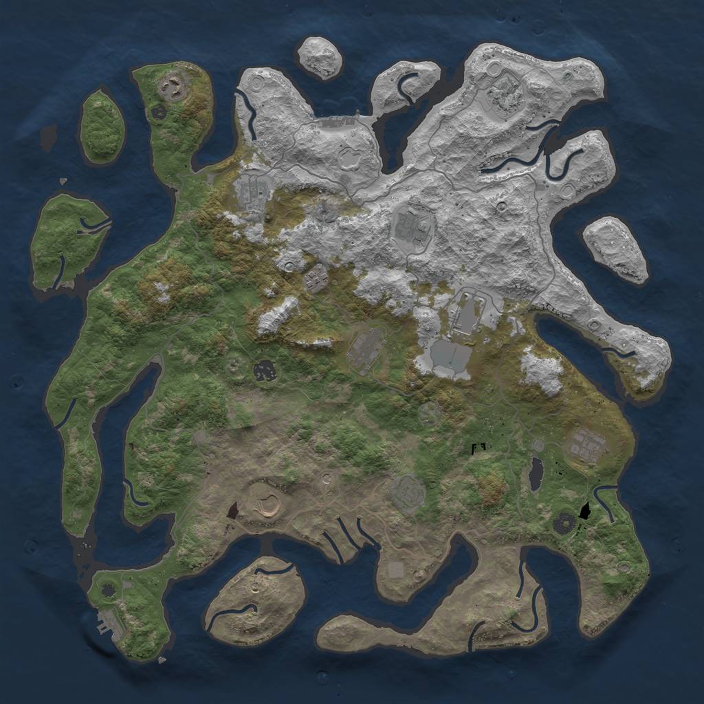 Rust Map: Procedural Map, Size: 4700, Seed: 121315421, 19 Monuments