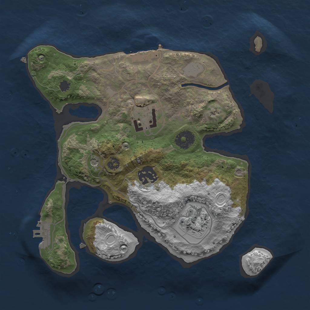 Rust Map: Procedural Map, Size: 2500, Seed: 1686981827, 11 Monuments