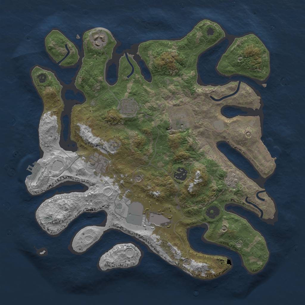 Rust Map: Procedural Map, Size: 3500, Seed: 21088, 15 Monuments
