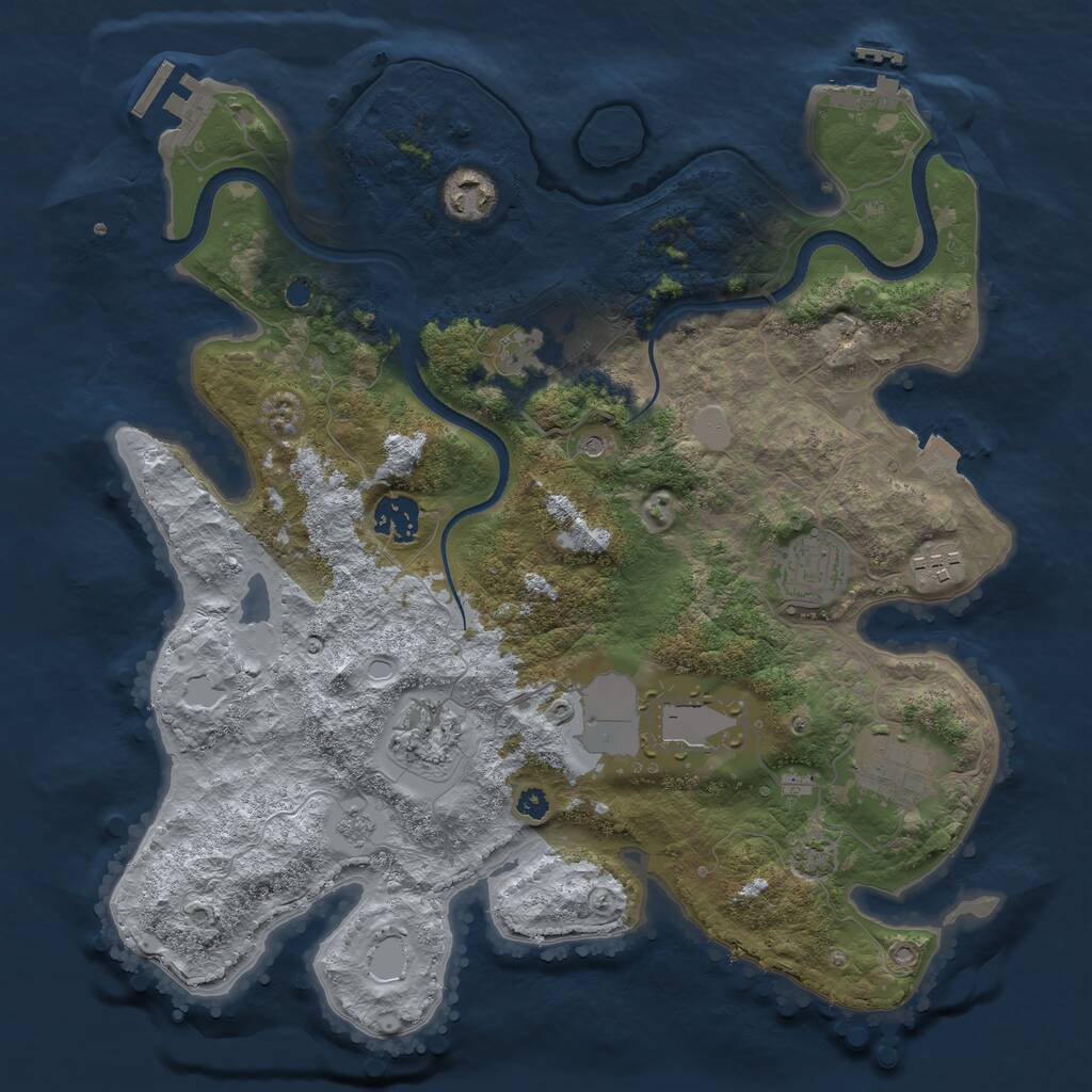 Rust Map: Procedural Map, Size: 3500, Seed: 218216808, 14 Monuments