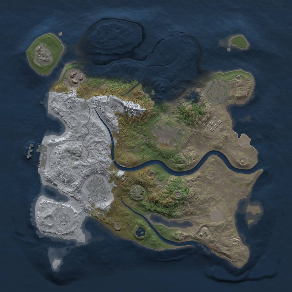 Rust Map: Procedural Map, Size: 3000, Seed: 1604011832, 10 Monuments