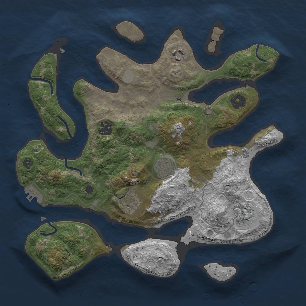 Rust Map: Procedural Map, Size: 3200, Seed: 124229996, 11 Monuments