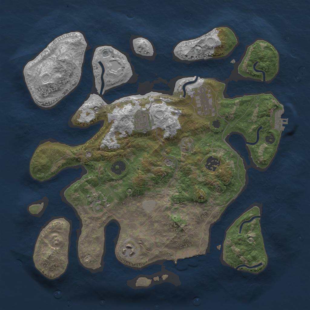 Rust Map: Procedural Map, Size: 3300, Seed: 9855441, 13 Monuments
