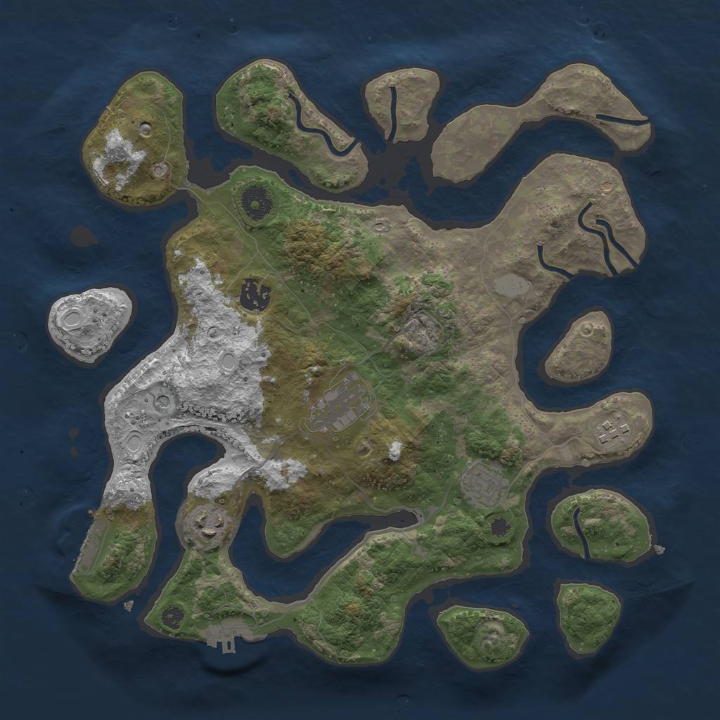 Rust Map: Procedural Map, Size: 3400, Seed: 1980212894, 13 Monuments