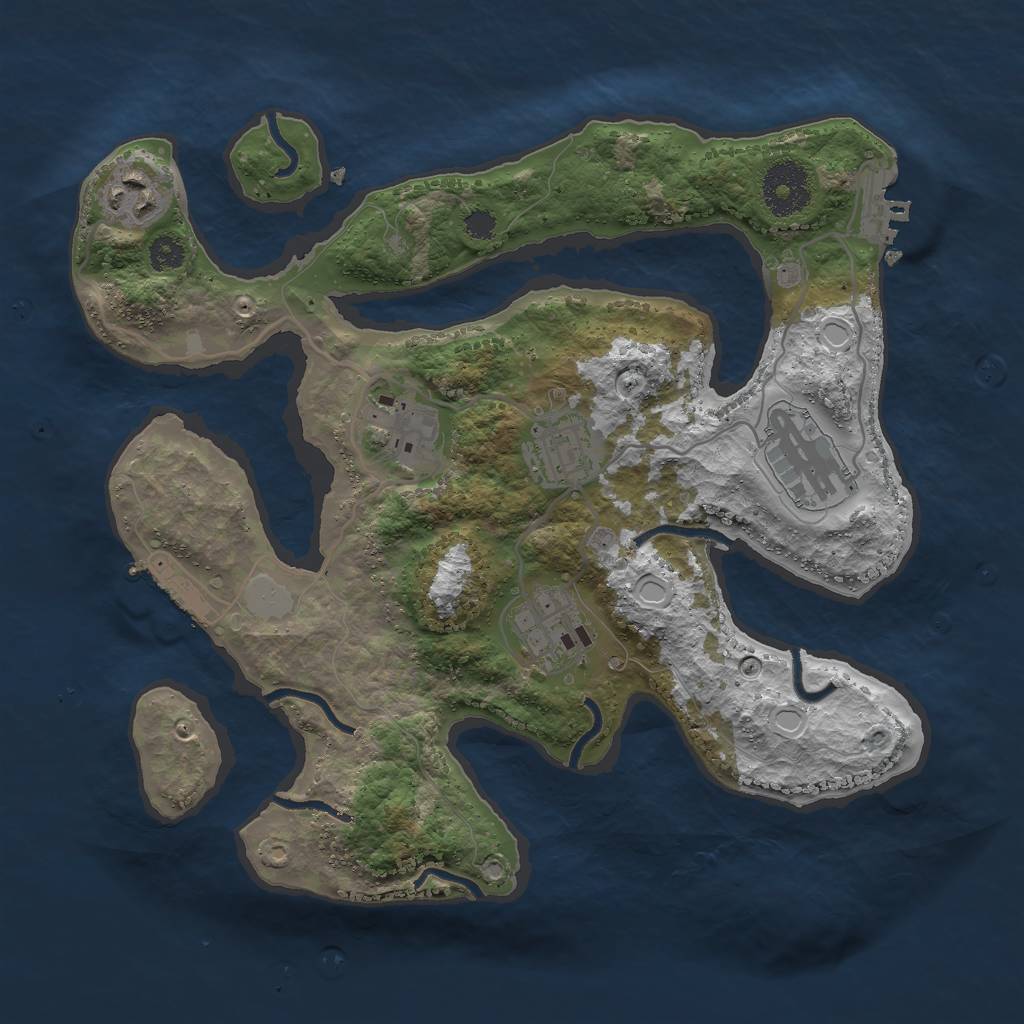 Rust Map: Procedural Map, Size: 3000, Seed: 277506608, 12 Monuments