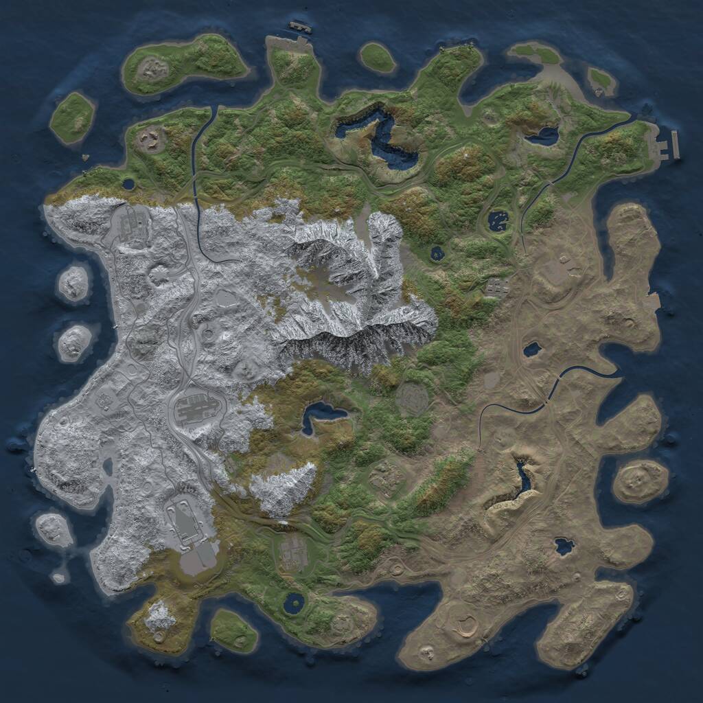 Rust Map: Procedural Map, Size: 5000, Seed: 949552049, 17 Monuments
