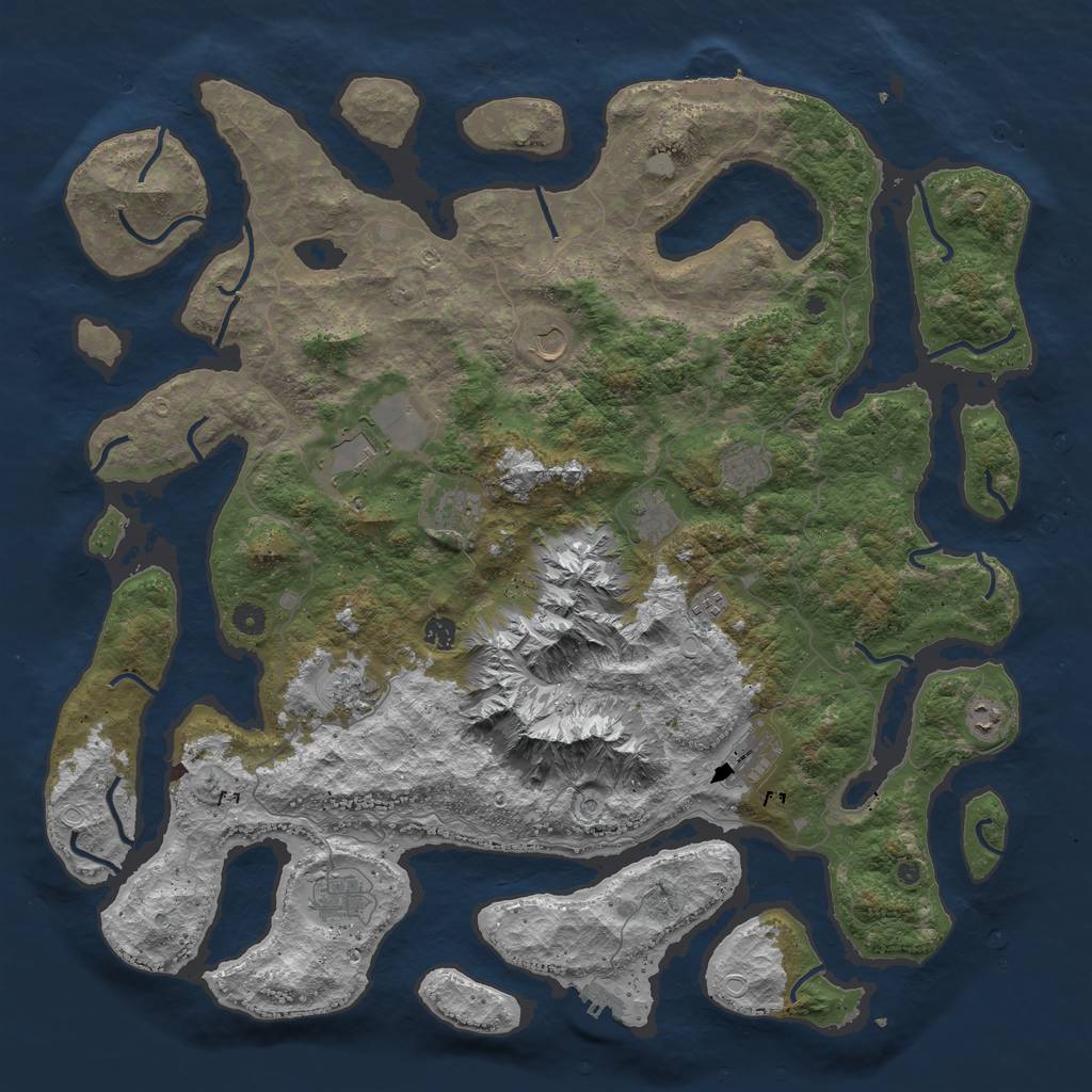 Rust Map: Procedural Map, Size: 5000, Seed: 8152506, 19 Monuments