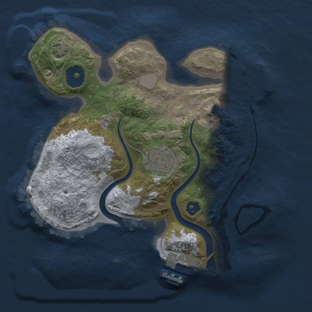 Rust Map: Procedural Map, Size: 2250, Seed: 2021205, 5 Monuments