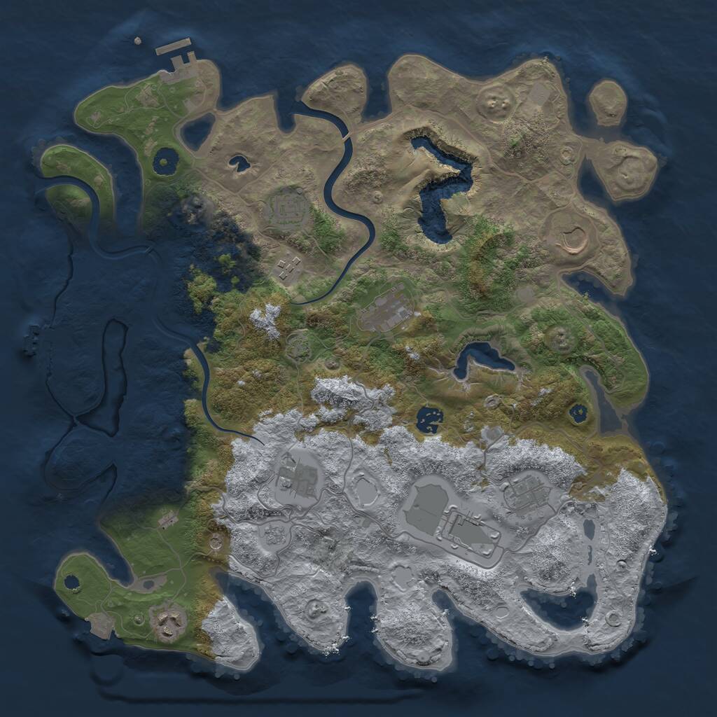Rust Map: Procedural Map, Size: 4000, Seed: 39504, 15 Monuments