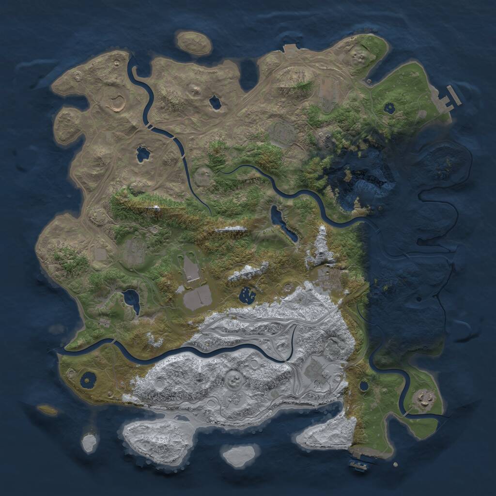 Rust Map: Procedural Map, Size: 4500, Seed: 36242, 16 Monuments
