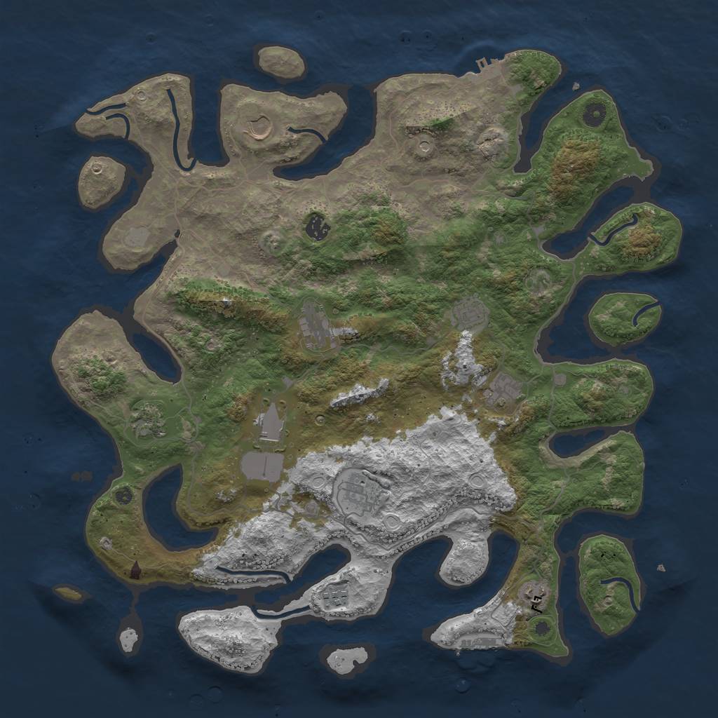 Rust Map: Procedural Map, Size: 4500, Seed: 36242, 18 Monuments