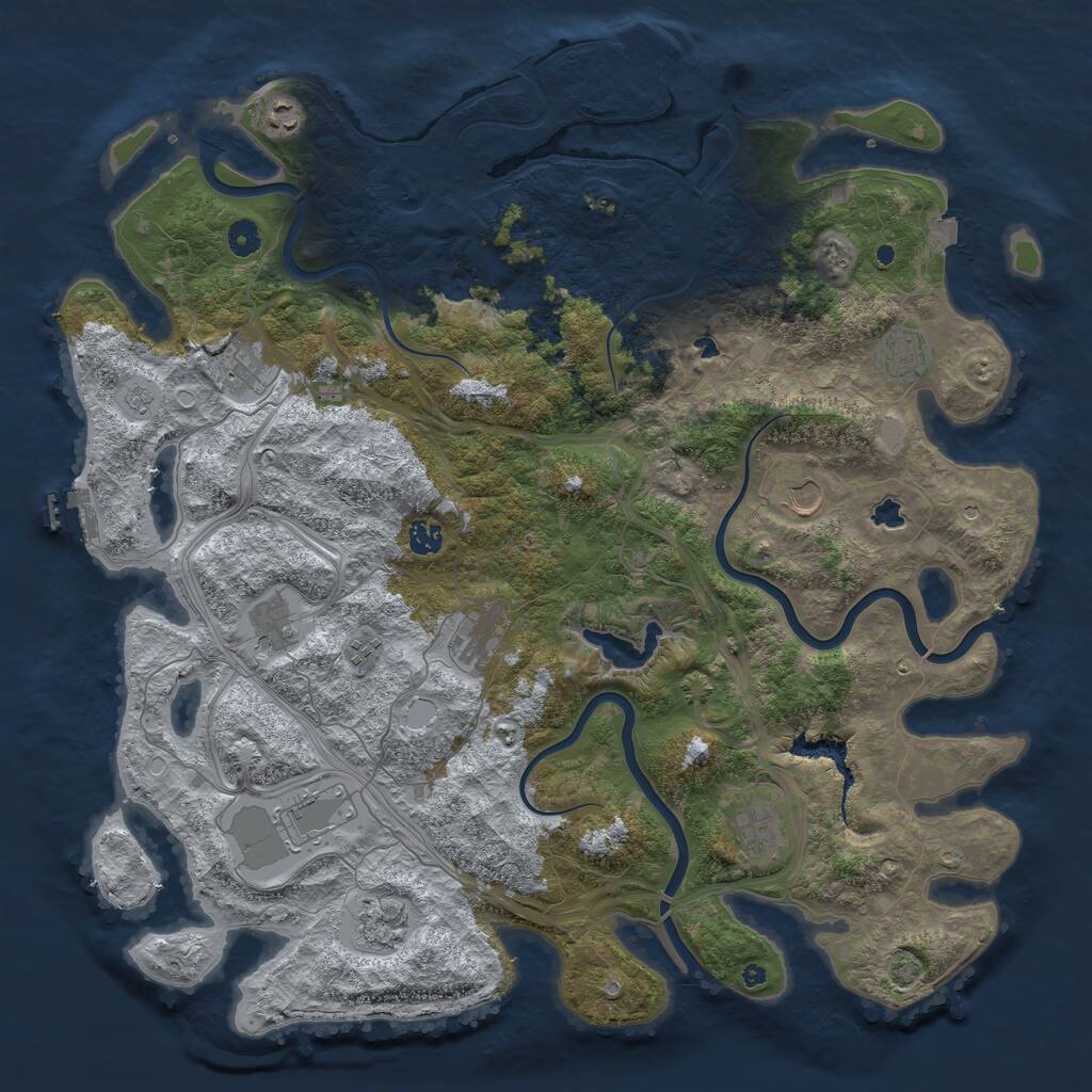 Rust Map: Procedural Map, Size: 4700, Seed: 81349075, 17 Monuments