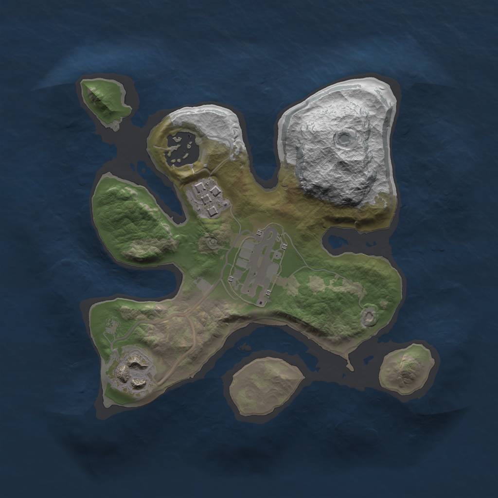 Rust Map: Barren, Size: 2075, Seed: 13825, 6 Monuments