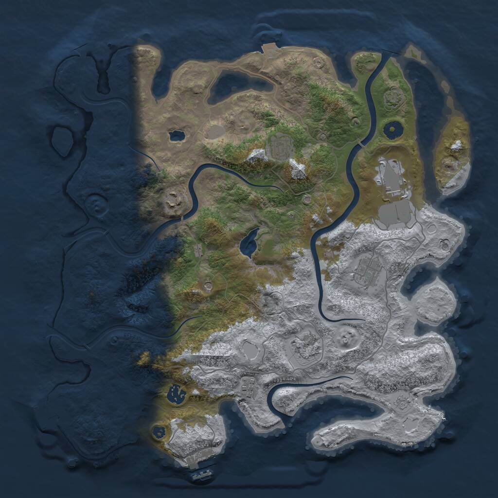 Rust Map: Procedural Map, Size: 4000, Seed: 1189465159, 13 Monuments
