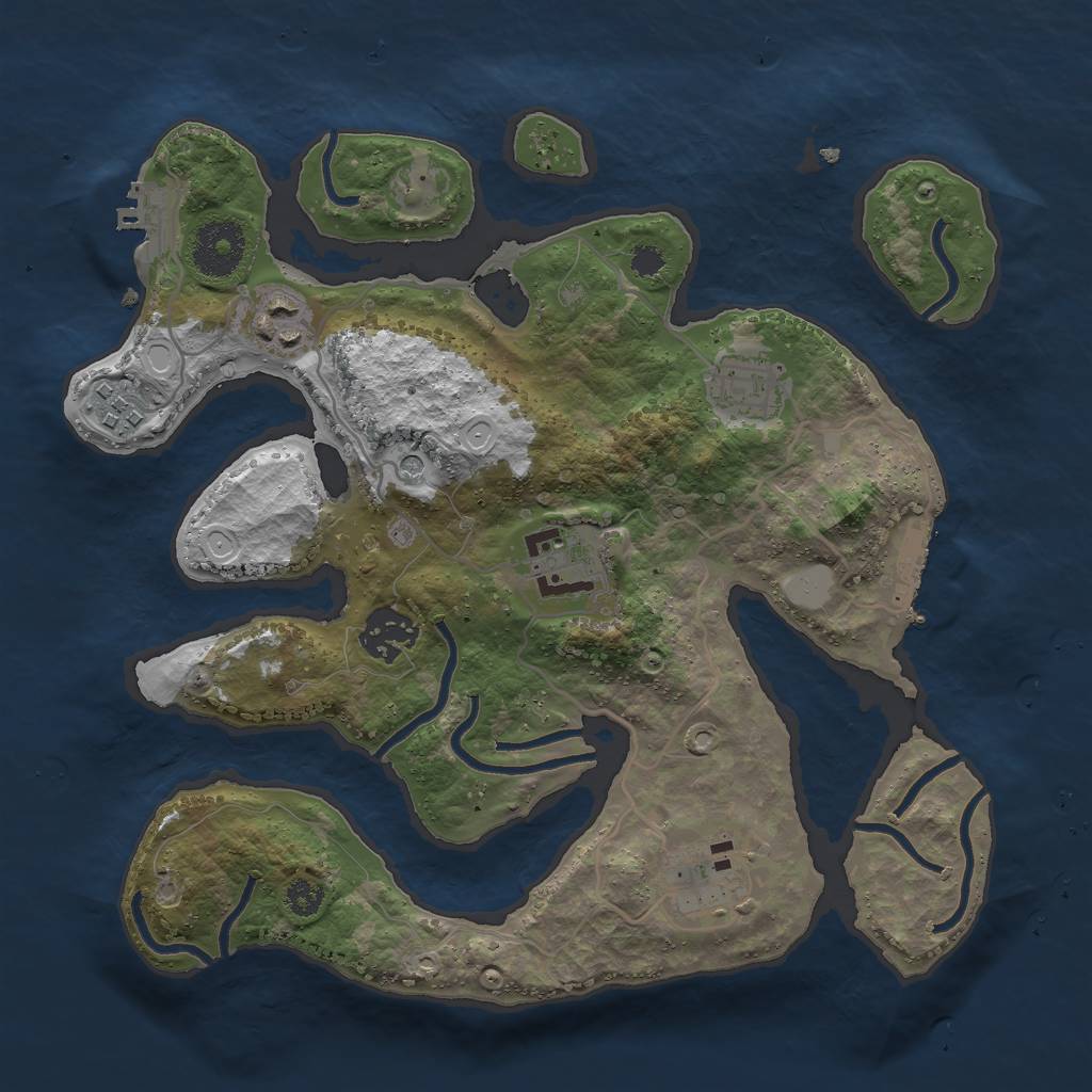 Rust Map: Procedural Map, Size: 3000, Seed: 168657092, 14 Monuments
