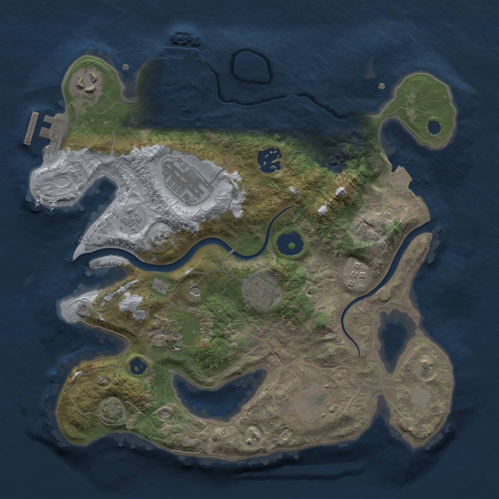 Rust Map: Procedural Map, Size: 3000, Seed: 168657092, 13 Monuments