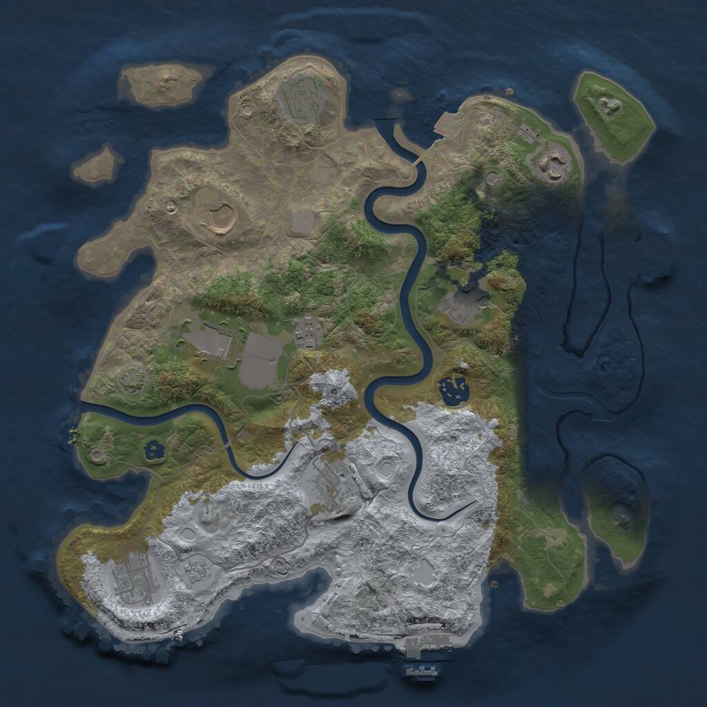 Rust Map: Procedural Map, Size: 3500, Seed: 192269069, 15 Monuments