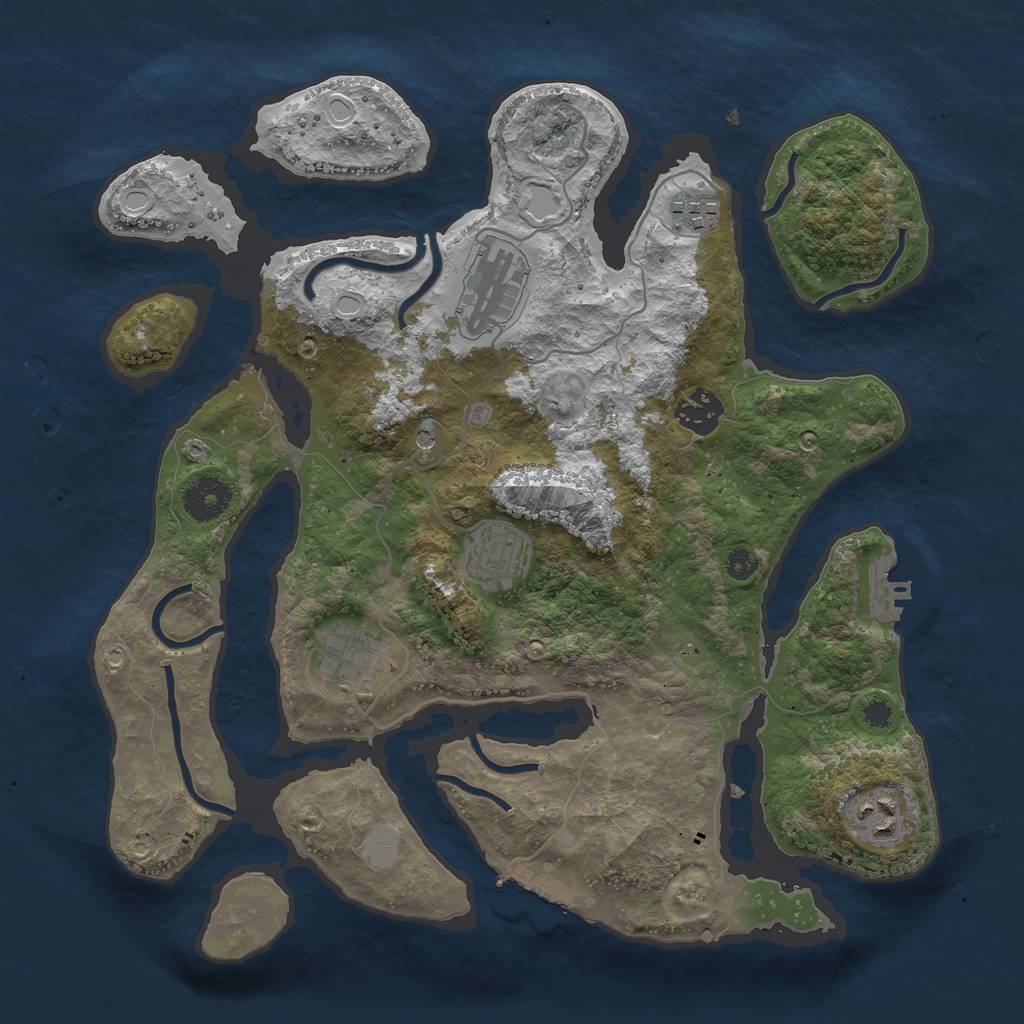 Rust Map: Procedural Map, Size: 3400, Seed: 28498, 14 Monuments